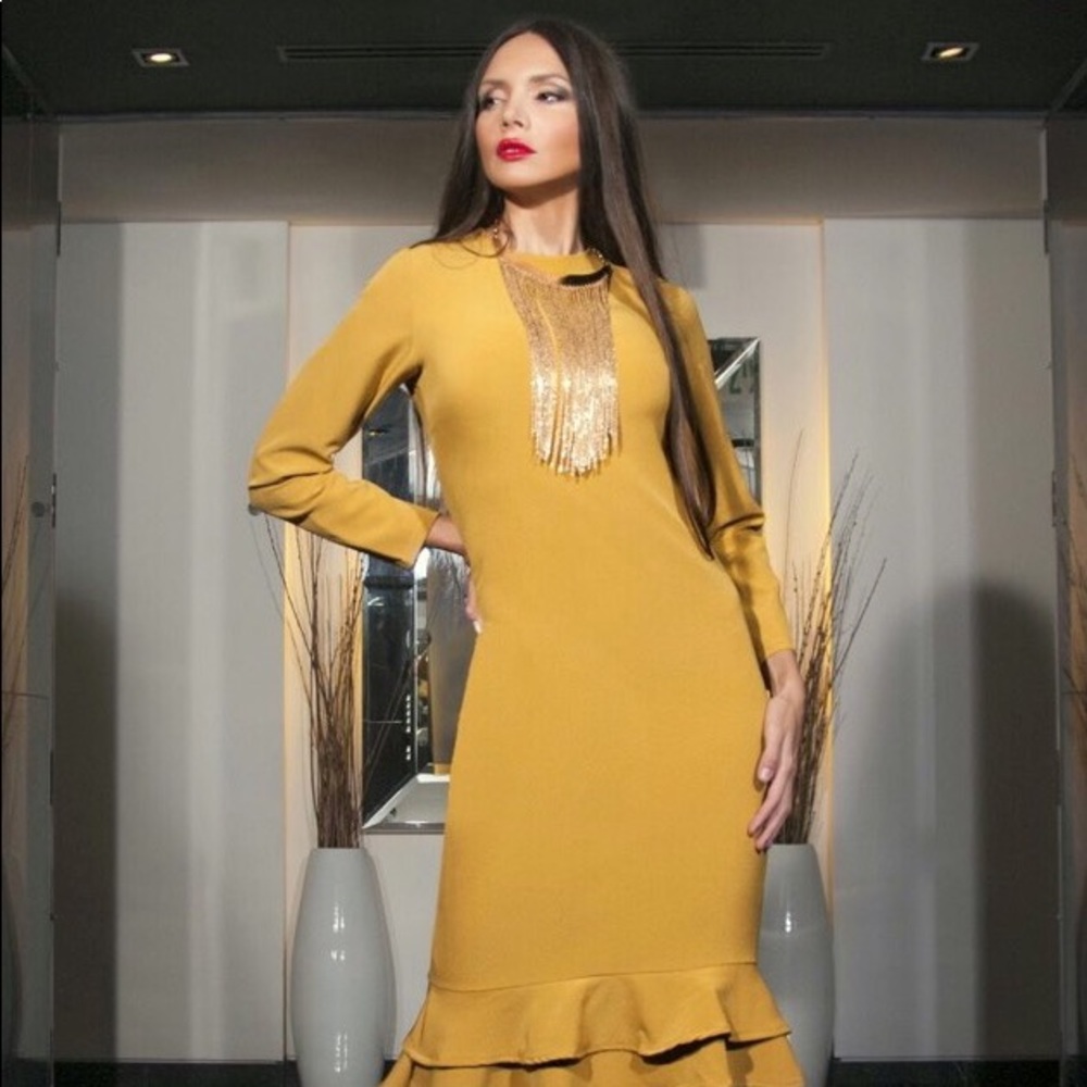 NEW Couture dress from Israel. Flattering fit